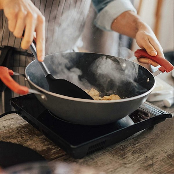 Silikonespatler med rustfrit stålhåndtag, non-stick, høj varmebestandighed op til 250°C, fødevaregodkendt stegepalet, BPA-fri, spatel til fisk, æg, pandekager, Wo