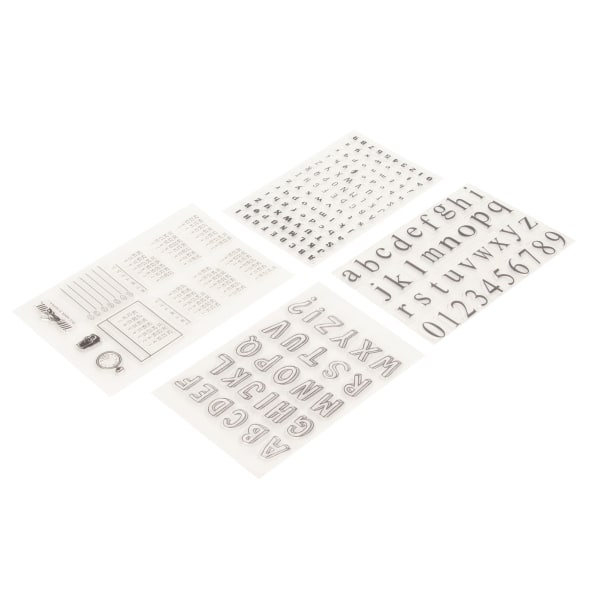 4 ark Siffror Alfabet Silikonstämpel Klar präglingsmapp för scrapbookpapperskort fotoalbumtillverkning