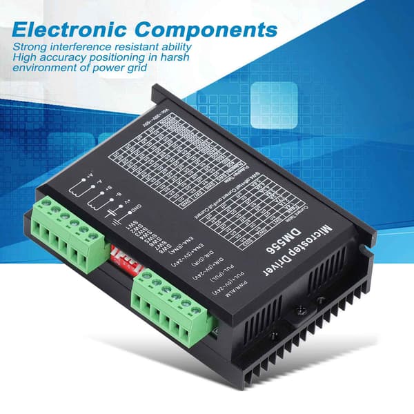 Mikrotrinsdriver Digital til 57 86 NEMA23 NEMA34 Stepmotorcontroller 2-faset 5,6A DM556-Sort-1 Stykke