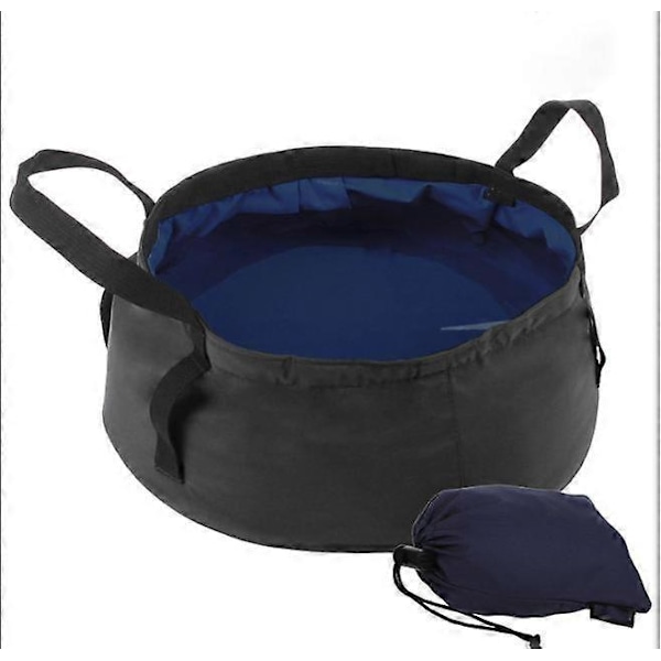 Blå Sammenklappelig Vaskebalje, Foldbar Spand Multifunktionel Bærbar Letvægts Vandtæt Sammenklappelig Vaskebalje med Opbevaringstaske til Camping Rejser Picnic F