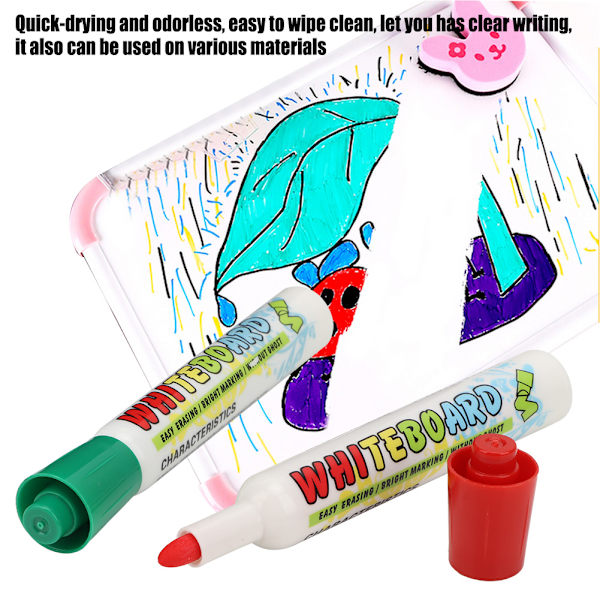 12 farver Easy Wipe DIY Børn Børn Sletbare Markers Flydende Kridt Penne Sæt