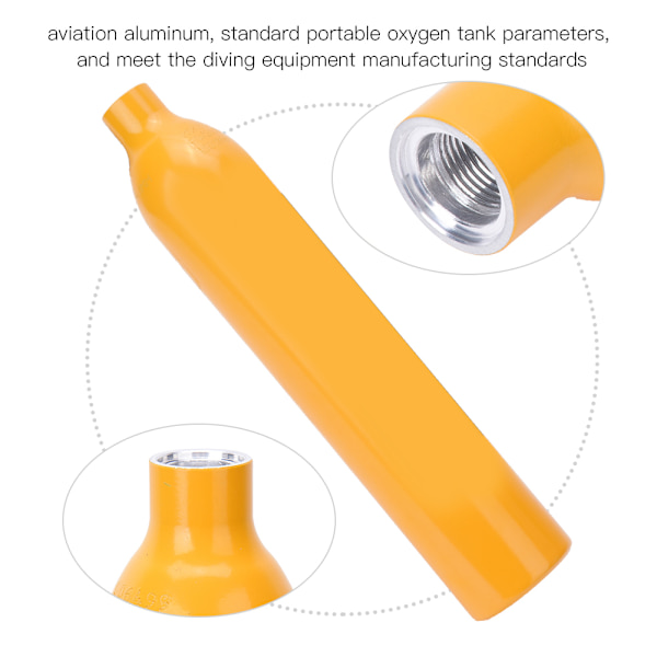 0,5L Scuba Oxygen Cylinder Dyklufttank Dykrespirator Snorkling Andningsutrustningorange