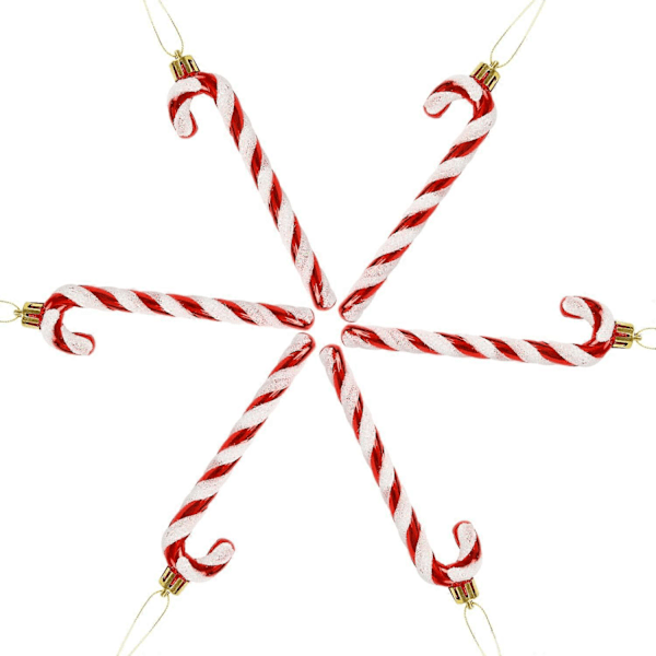 6 st Julglitter Godis Käpp Plast Godis Käpp Julgransdekorationer för Jul Nyår Party Tillbehör
