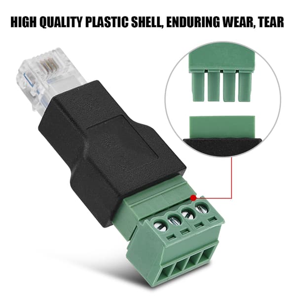Ethernet-stik RJ11 6P4C Han til 4-benet skrueterminalstik
