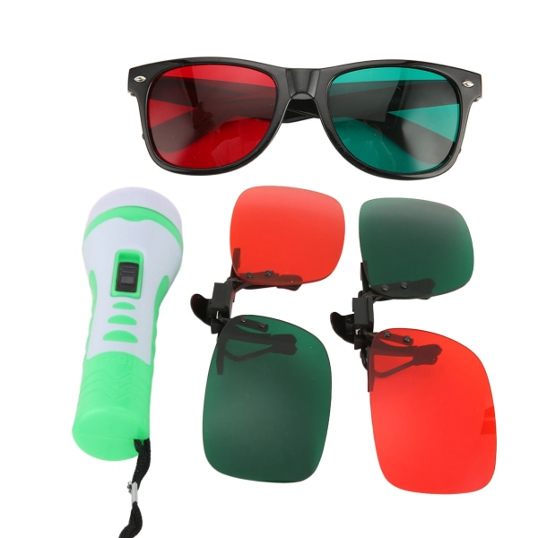 Verdt 4 prikker røde grønne briller Komplett filtrering Øk fargekontrast Unngå avvik Profesjonell oftalmisk tester