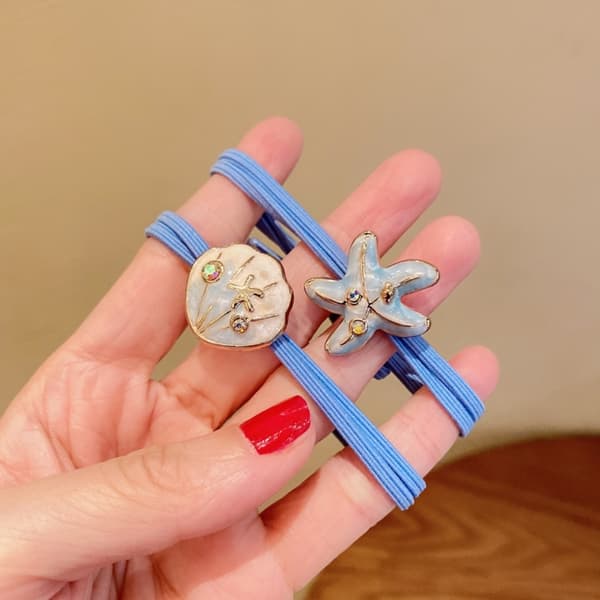 4 STK Søde Dyre Scrunchies Lille Hval Hår Elastik Hårring Elastisk Hårtov til Piger