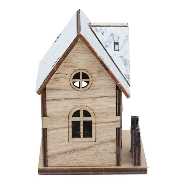 Dukkehus Jul LED Lys Træhus DIY Lysende Miniature Dukkehus Julepynt Tilbehør
