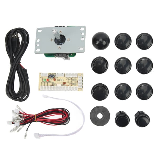 DIY USB-styrd datorspelrockare ovala bolljoystickar med kontrollchip för arkadspel svart