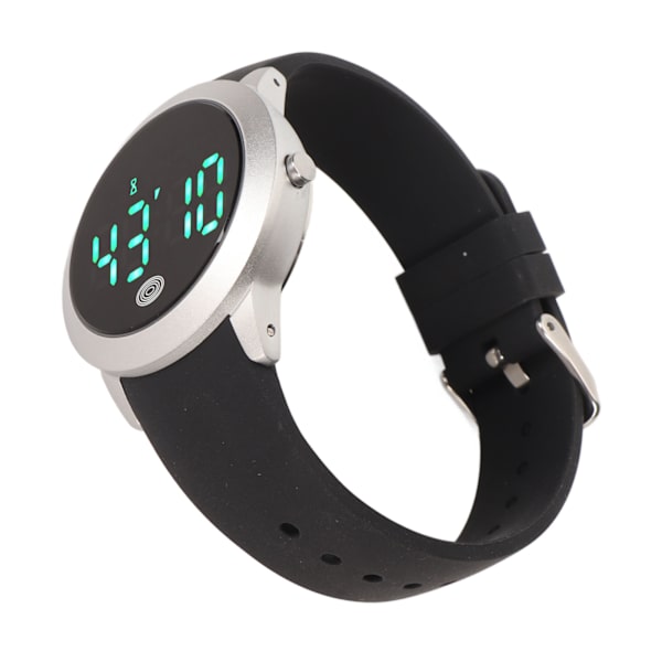 Digitalt vandtæt ur Multifunktionelt stilfuldt farveberøringsskærm Countdown Timer 12 24 timers sportsur Silver Shell Black Belt Small
