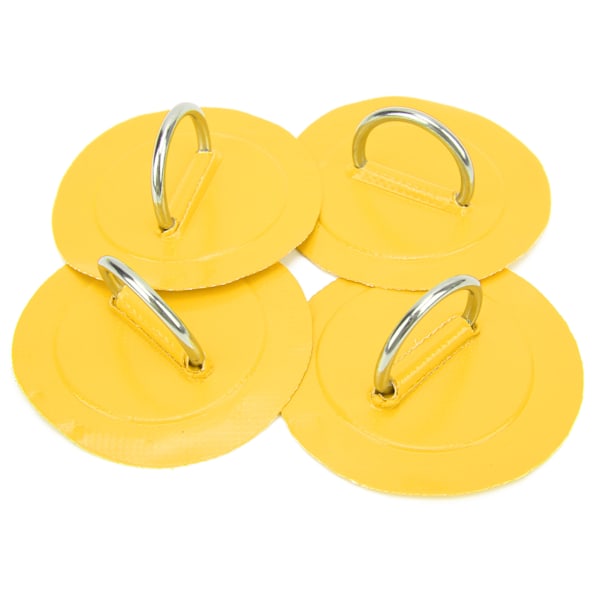4 stk. oppustelig båd D-ring pude patch PVC holdbar marine rustfrit stål fast spænde (gul)