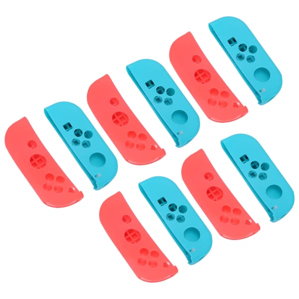 5 sæt silikone gamepad-cover stærk beskyttelse spilmaskine tilbehør til NS Switch Rød Blå