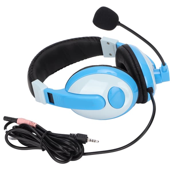 Somic Electronics Hörlurar Multifunktionella Kontakter Röst Gaming Headset med Mikrofon för Datorer Mobiltelefon Grå Blå