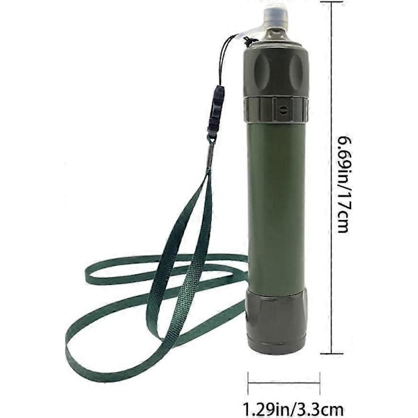 Vattenfilter för utomhusbruk Personligt vattenfiltreringsstrå Nödöverlevnadsutrustning Vattenrenare för Camping Vandring Klättring Backpacking