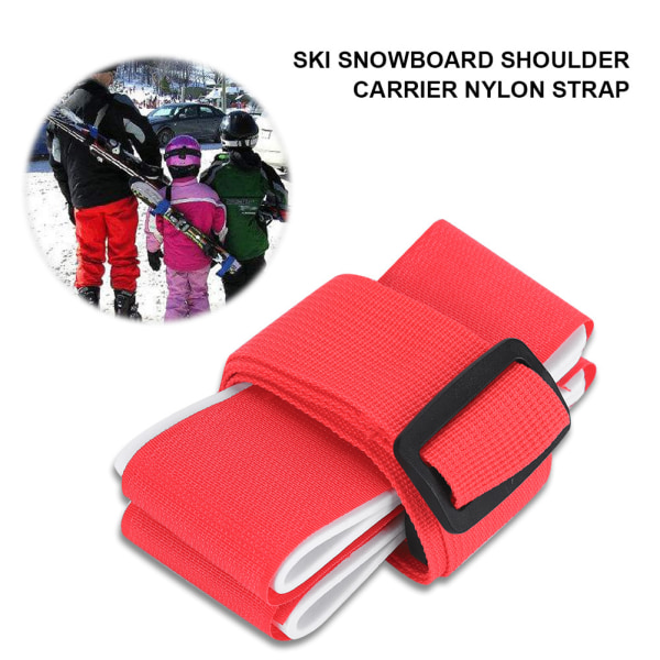 Ski Snowboard Skulderholder Nylonstroppholder Snowboardtilbehør (rød)