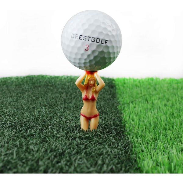 5-delad set av 76 mm plast Lady Bikini Golf Tees för kvinnor - Roliga golftillbehör