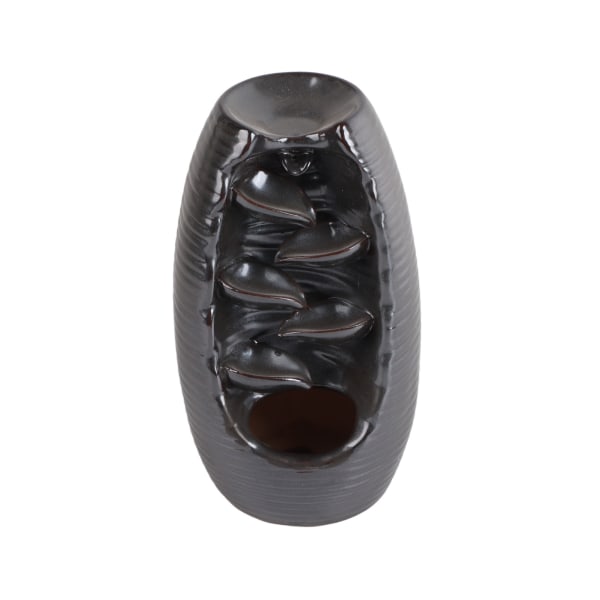 Vandfald Tilbageflow Røgelse Brænder Ornamenter Keramisk Springvand Røgelse Holder med 130 Kegler og Anti Slip Pad 20cm Rust
