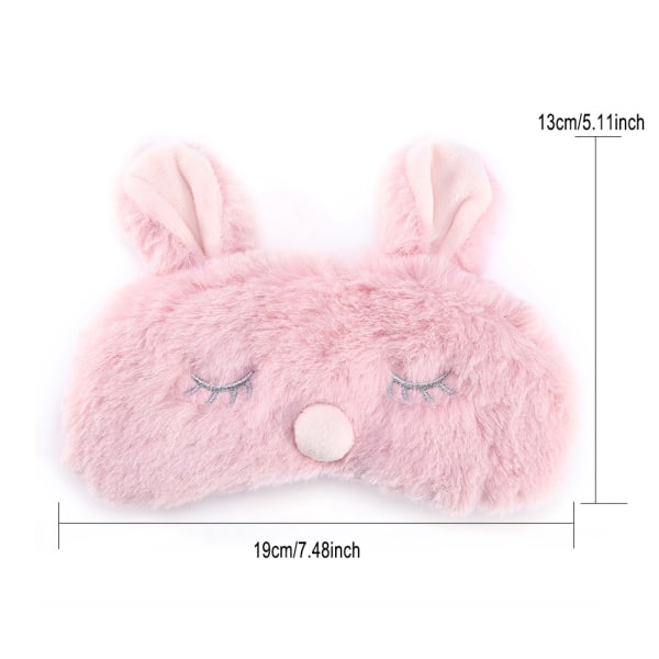 Söpö Animal Eye Cover Sleeping Mask Christmas Deer Winter Carton Nap Eye Shade Mask Pink Rabbit