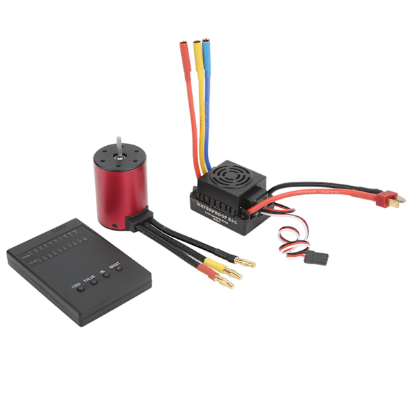 RC vedenpitävä harjaton 60A ESC S3650 3900KV harjaton moottoripaketti ohjelmointikortilla 4mm T-liitin 1/8 1/10 RC-autoon
