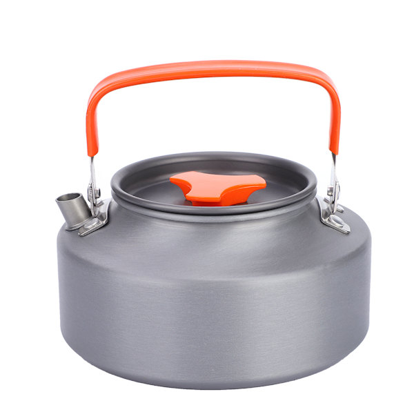 1.1L AluminumTeapot Coffee Tea Pot Kettle for Camping Hiking Kitchen Orange Handle