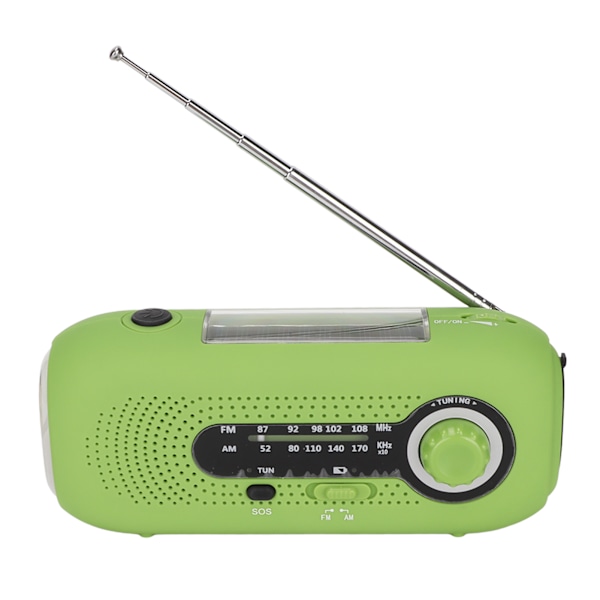 Nödväderradio Multifunktion AM FM-band Solcellsladdning 5 LED-lampor Handvevsradio för utomhuscamping Europeiska modeller