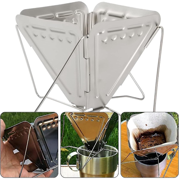 Bærbar Foldbar Kaffefilter i Rustfrit Stål