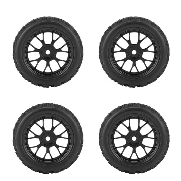 4 stk. Sæt Racing Offroad Køretøjsdæk Gummidæk Fælg til RC 1:10 Bil Del (Sort)