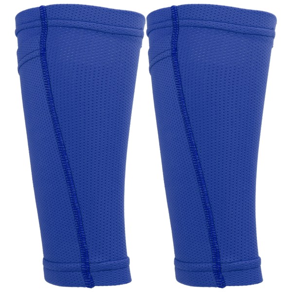 1 par Soccer Shin Guard Sokker Dobbeltlags Shin Pad-ermer for fotballtrening BlueAdult / L