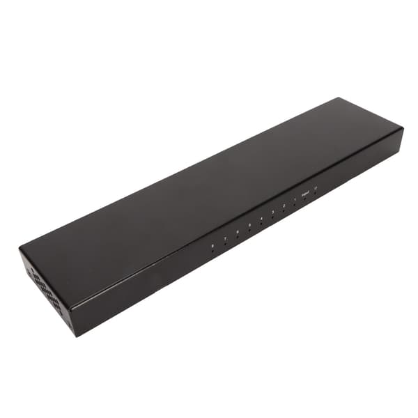 1x8 HD Multimedia Interface Splitter 4K 30Hz 3D 1 in 8 ut HD Multimedia Interface Splitter för TV-projektor 100‑240V EU-kontakt