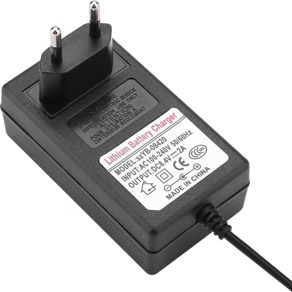 8.4V 2A netoplader til lithium-ion-batterier til luftpudefartøjer og RC-biler - hurtigopladningsadapter
