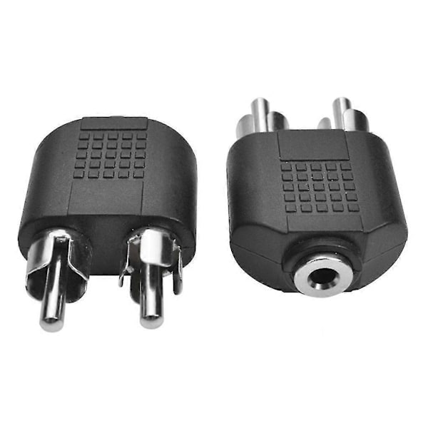 3,5 mm hun til dobbel hann lyd (rca) jack adapter 1 hun til 2 hann 1/8in