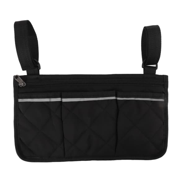 Rullestolveske Vanntett Polyester Multi Lomme Design Rullestol Sidelomme for Utendørs Mobil Stol Svart