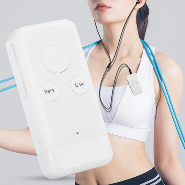 Bluetooth-lydadapter med hukommelseskort, lav bas, støjreduktion og monteringstilbehør - hvid