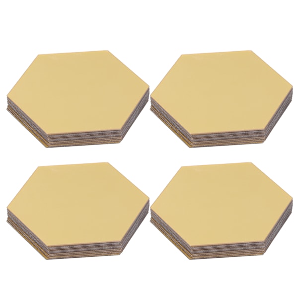 Akryl Hexagonal Spejl Indstilling Væg Selvhæftende Mærkater Dekoration til Hjem Værelse 20cm/7.9in Guld