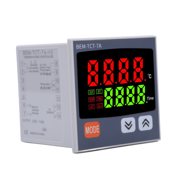 Termostat Tid Digital Display K Type Input Multifunktionel Termostat til Varmepresse Maskine 100‑240V