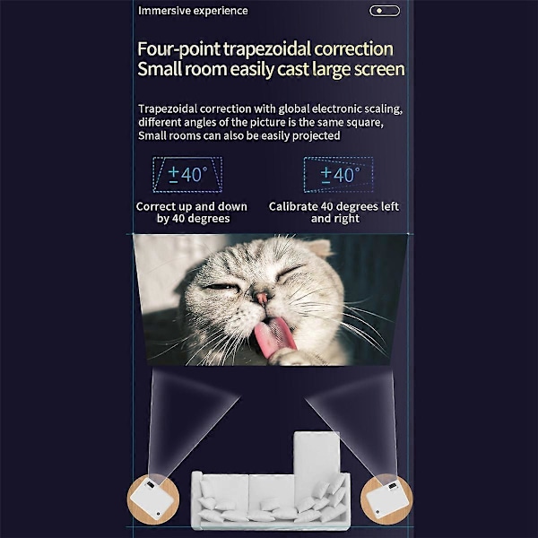 Projektor Android 10.0 System 5G WiFi Bluetooth-projektorer, EU-plugg