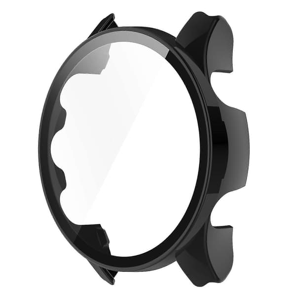 Hard PC Case with Scratch and Drop Protection for Garmin Forerunner 255, Protective Watch Case with Tempered Glass Screen Protector Black