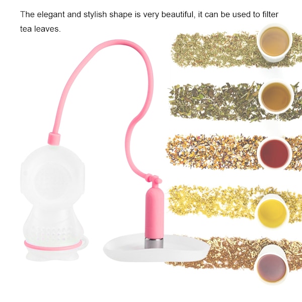 Innovativ dykkerformet silikone te-infuser si til hjemmelavet te - Pink