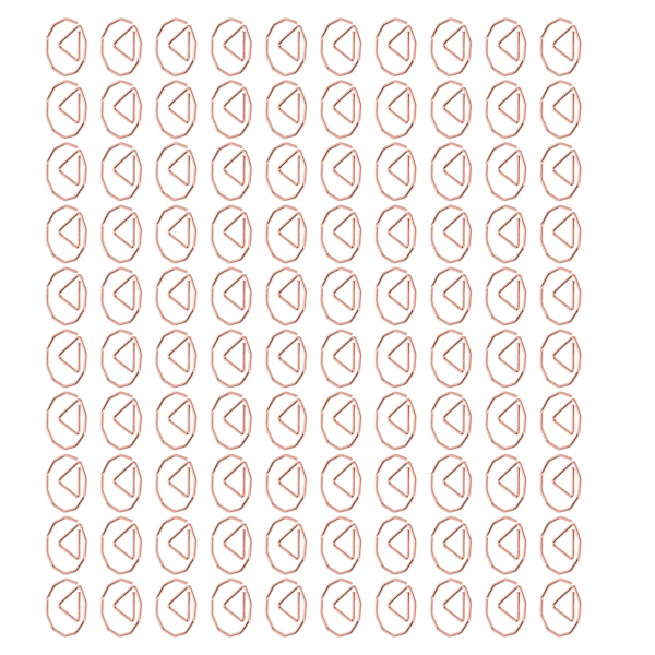 100 stk binders gull søt unik form lett bærbar galvaniseringsprosess metall binders med oppbevaringsboks polygon