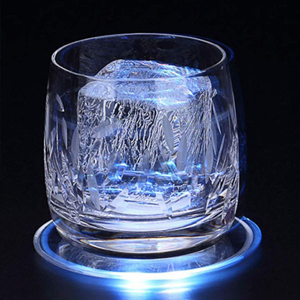 Gennemsigtig selvlysende Coaster Rund LED Cup Mat Drikkeglas Luminous Mat