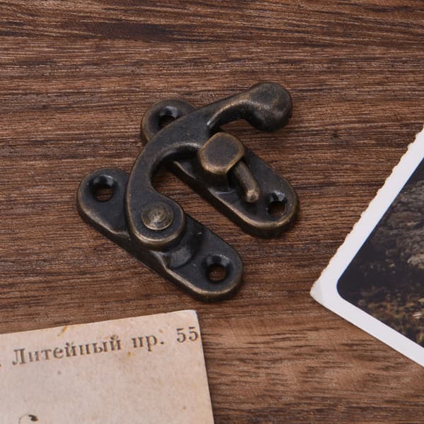 30 st Haspel Retro Stil Järn Låskrok Haspel för Smycken Presentaskar 3,2 x 2,8 cm Brons Höger Låskrok Haspel