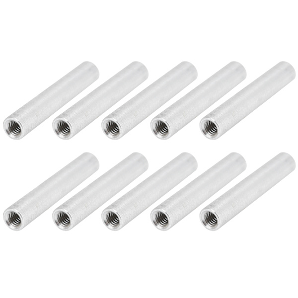 10 stk. runde afstandsholdere i aluminiumlegering med indvendigt gevind, forbindelseskolonnesæt M4x0,7 mm, længde 46 mm