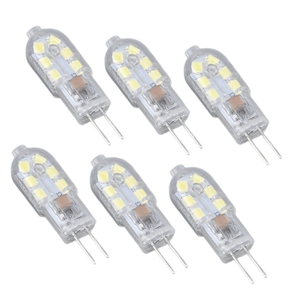 10 stk. G4 2835 LED-pære Transparent LED-lampe Stik i pære AC220V til Camper Kabinet Landskabslys 6500K Hvidt lys