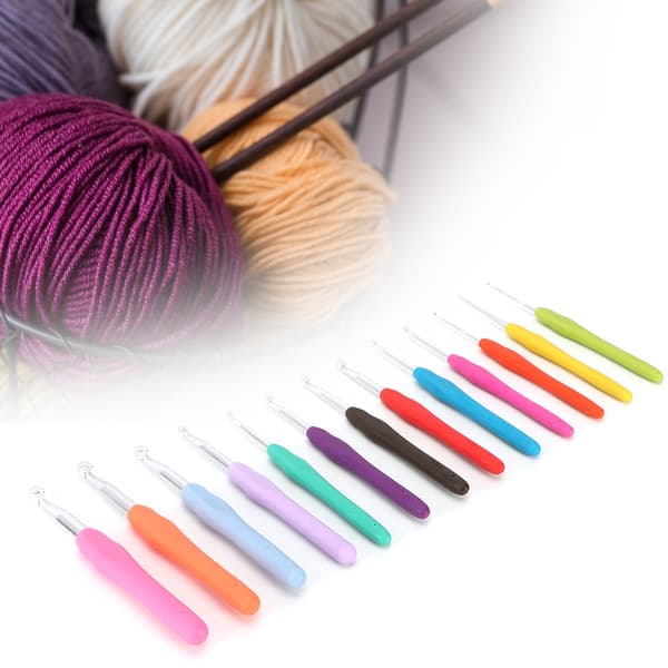 Virknålssats med mjukt handtag, spänntejp, handarbete, DIY-stickverktyg