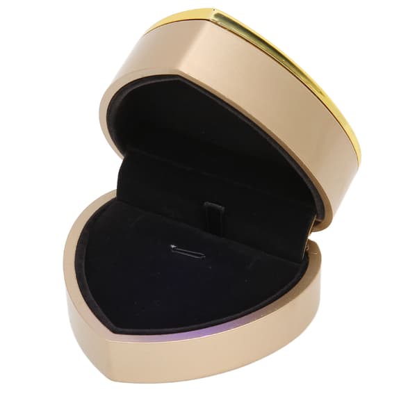 Hjärtformat Halsband Ask Elegant Smyckeskrin Presentförpackning med LED-ljus för Frieri Förlovning Guld