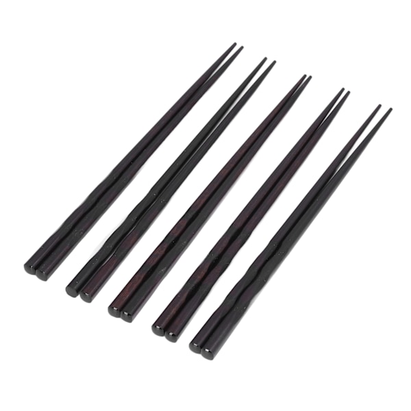 5 par ätpinnar i järnträ svart rund återanvändbar 23 cm/9,1 tum lång för japansk stil bordsartiklar klassisk