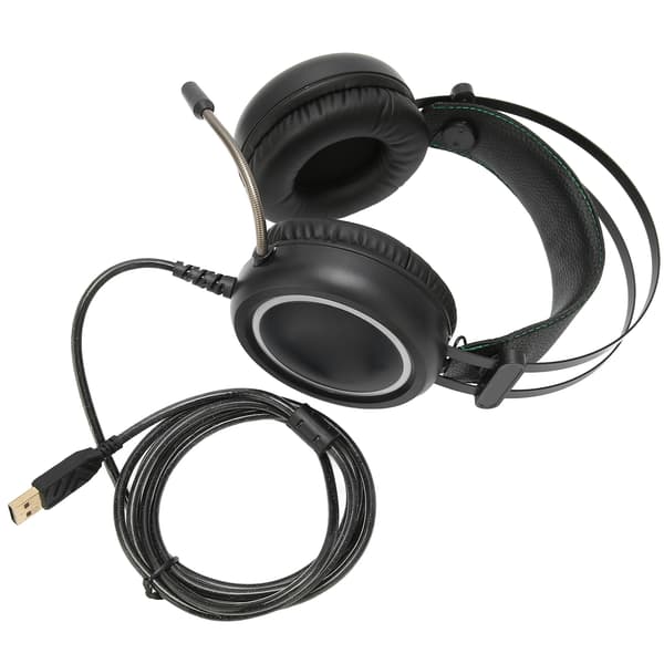 H1 Gaming Headset 7.1 Virtuell Surround RGB-effekter Multifunksjonelle Over-Ear Hodetelefoner for PC