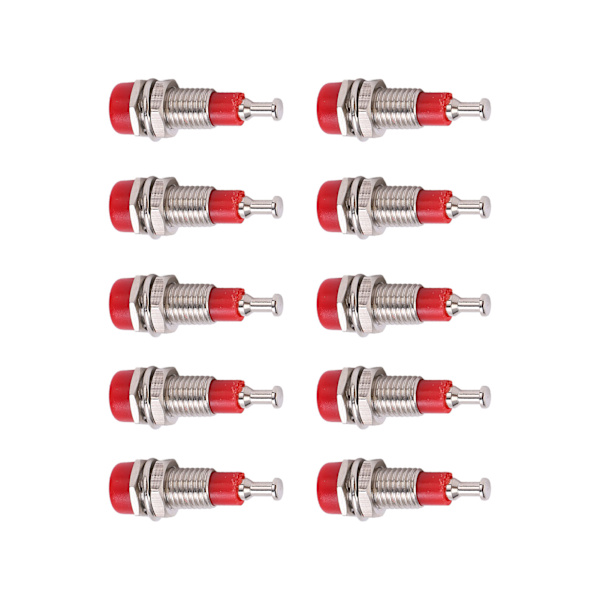 J.40006 10 st/ set 2 mm Nickelpläterad Banana Hona Jack Socket Panelfäste Bindning Stolperöd