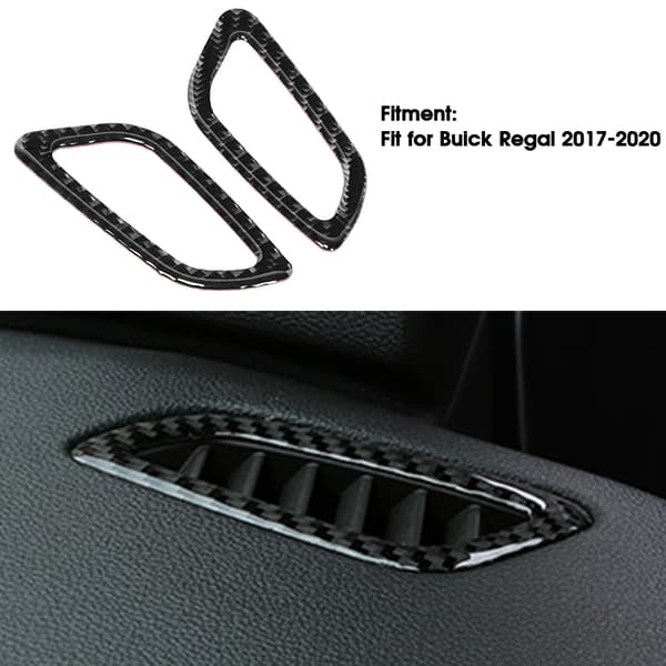 2 stk Bløde Kulfiber Instrumentbræt Luftventil Udluftningsdæksler Trim Passer til Buick Regal 2017-2020