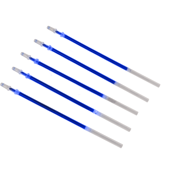Geelikynän täyttöpakkaukset - 0,5 mm:n hienokärki - tasainen kirjoitus - kulutusta kestävä - 5 täyttöä Blue Needle