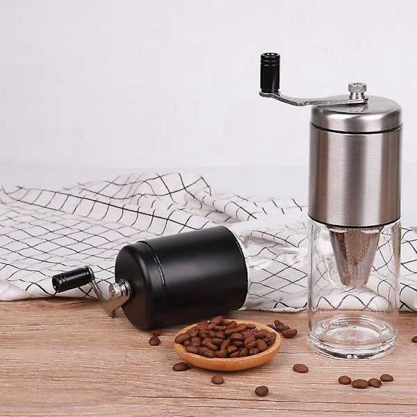 Bærbar 3-i-1 kaffekvern med keramisk kvern & kopp - Perfekt for fransk presse/tyrkisk brygg